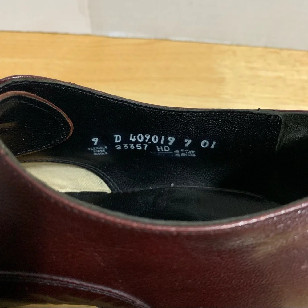 Florsheim Men Cap Toe Oxford Shoes Size‎ 9D Burgundy Red Lace Up Style 33357. - Picture 6 of 7